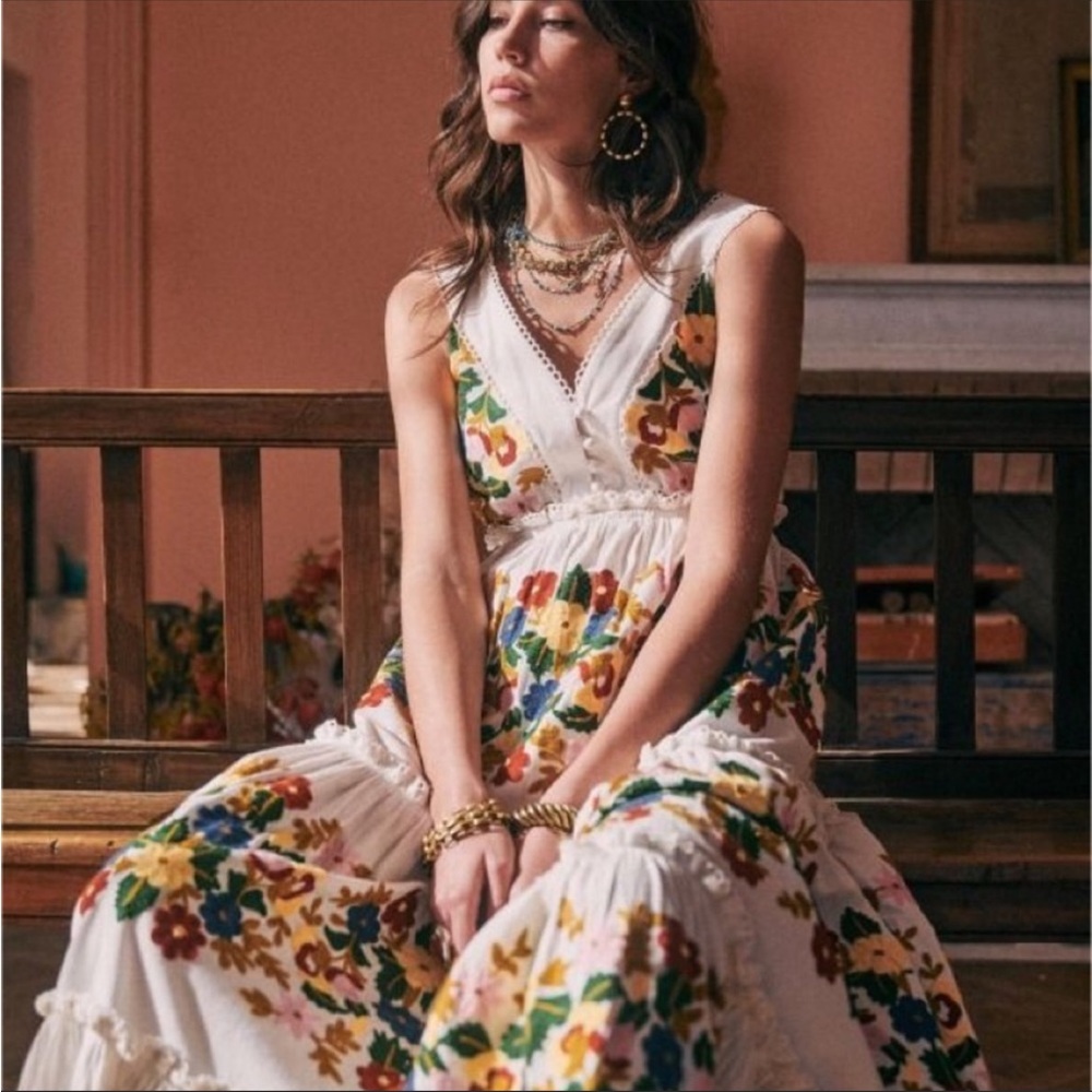 NWT Sezane Reetika Dress multicolor floral 38 / 6 - Picture 4 of 9